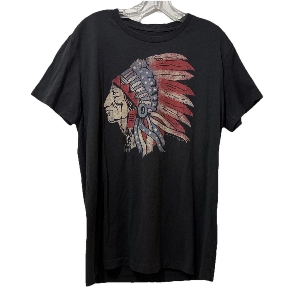 Denim & Supply Ralph Lauren Indian Headress Chief Charcoal Gray T-Shirt Size S
